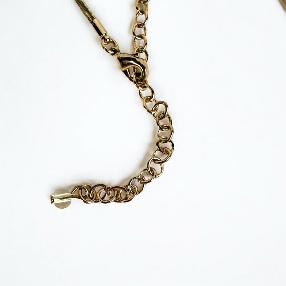 Vintage Gold Tone Double Strand Necklace w/ Textured Disc Charms - Picture 6 of 6